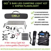 OEJ 5 Bar LED Camp Light Kit | LED Camping Lights + XHP50 LED Torch