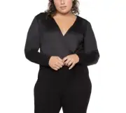 MSRP $59 Tape Trendy Plus Size Wrap Bodysuit Black Size 3X
