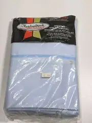 Meadowbrook Luxury Percale Lt Blue Irregular King Pillowcases NOS 20" x 40" NOTE