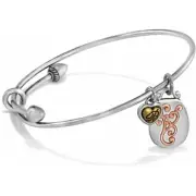 NWT Brighton ART & SOUL IMAGINE Live Life Silver Gold Charm Bangle Bracelet $36