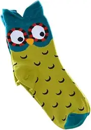 COLLBATH Comfortable Cotton Crew Socks for Women Girls Owl Pattern Sports Socks