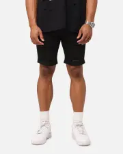 [SAINT MORTA] Saint Morta Dynasty Thrash V2 Denim Shorts Jet Black - Size 28 28 JET BLACK