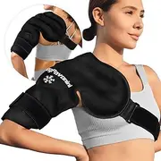 KingPavonini Shoulder Ice Pack Rotator Cuff Cold Therapy, Reusable Gel Ice Pack for Shoulder Injuries, Shoulder Ice Pack Wrap for Pain Relief, Swelling, Shoulders Surgery, Tendonitis, Bursitis