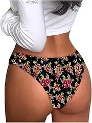 [Generic] Peignoir Nightgown Negligee Underwear Pieces 1 Panties Lingerie Briefs Print Low-Waist Women Sexy Night Wear Women Under 10