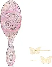 Wet Brush Original Detangler Hair Brush Glinda (Wicked) Kit - Ultra-Soft IntelliFlex Bristles - Detangling Brush Glides Through Tangles For All Hair Types (Wet Dry & Damaged) - 1 Brush & 2 Barrettes
