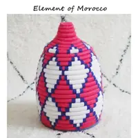 在飛比找樂天市場購物網優惠-摩洛哥進口純手工羊毛編織籃罐子收納家居客廳桌面裝飾擺件民族風