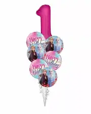 Frozen II Happy Birthday Balloon Bouquet, Frozen II Balloons, (7 Balloons)