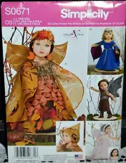 SIMPLICITY S0671 Pattern 18" Doll Clothes Fantasy Costumes American Girl UNCUT