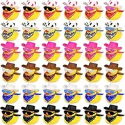 36 Sets Cowboy Ducks with Mini Hat Scarf and Sunglasses Mini Bath Duck Toys for Birthday Swimming Party Gift Favor Decorations