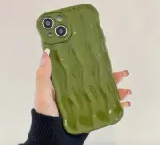 NEW‼ LY&SASIF Green Wavy Curly Frame iPhone 13 Pro Case TPU Bumper Cover