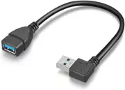 2 Pack Superspeed USB 3.0 Angle Male to Female Extension Cable Convertor Adapter