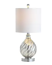 JONATHAN Y Lawrence 20.5in Glass Metal LED Table Lamp