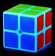 TANCH Blue Fluorescent 2X2X2 Glow in Dark Magic Cube Puzzle Luminous Magic Cubes
