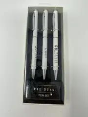 RAE DUNN 3 Ballpoint Pen Set - Take Note -Doodle - Brainstorm - CUTE! - NEW