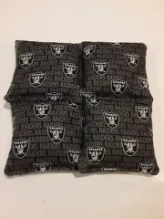 4 Cornhole Bag Set Corn Hole Oakland Las Vegas Raiders MP