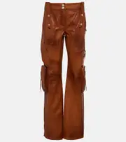 [Blumarine] Blumarine Leather cargo pants AU 10 brown