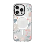 iPhone 16 Pro Clear Case MagSafe Compatible Peach Blossoms