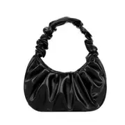 Versatile Pleated PU Leather Handbags Women Fashion Daily Shoulder Bags Snap Fastener Mini Party Bags Armpit Bags Shopping