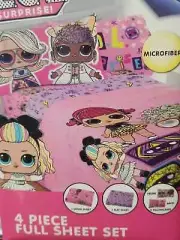 L.O.L. Surprise Remix Kids Super Soft Microfiber Bedding Sheet Set Pink & Purple