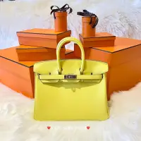 在飛比找蝦皮購物優惠-HERMES 愛馬仕 Birkin 25 9R 檸檬黃 銀釦