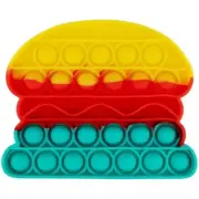Hamburger Yellow/Red/Aqua Pop Bubble Fidget Toy