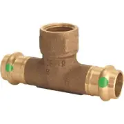 Viega Bronze Fittings 1"Press x 1"Press x 1/2" FPT Zero-Lead Bronze Tee (5-Pack)