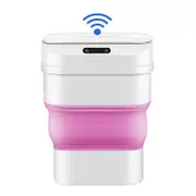 Catzon 17.5L Foldable Trash Can with Lid Touchless Motion Sensor for Kitchen -Pink
