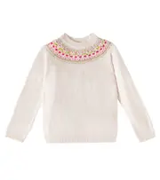 [Bonpoint] Bonpoint Génièvre intarsia wool sweater Y 14 white