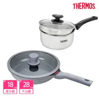 在飛比找momo購物網優惠-【THERMOS膳魔師】獨家專售_星曜陶瓷不沾鍋單柄附蓋壓鑄