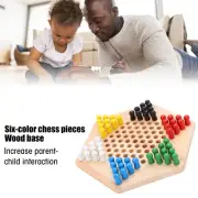 Chinese Checkers Wooden Colorful Chinese Checkers Board Game For Adults Kid BX