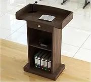 Lectern Podium Stand, Simple Podiums Laptop Desk Podium Stand with Drawer and Open Storage Lecterns Laptop Desk Density Board Standing Lectern,