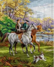 Printed Canvas for Tapestry Gobelin "The Morning Ride" 3041M
