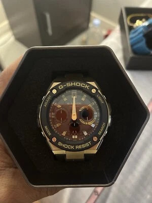 CASIO G-SHOCK G-STEEL SOLAR WATCH GSTS100 GST-S100G-1A BLACK x GOLD 2Y WARRANTY