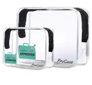 TSA Approved Liquid Bag Clear Toiletry Bag for Flights Two Sizes New Procase