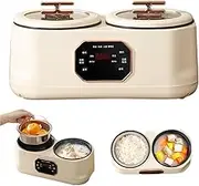 3.4L Double Spelling Rice Cooker, 6 Modes Smart Rice Cooker, Delayed Start, Keep Warm, Low Sugar Rice Cooker with Low Sugar Function, 15 Minutes Fast Cooking, Non-Stick Liner, Easy to Clean