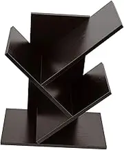 FUNOMOCYA 1Pc Tree Shaped Desktop Bookshelf Rack Vinyl Record Holder Book Shelf Space Saving Storage Organizer for Home Office and Classroom Walnut Finish