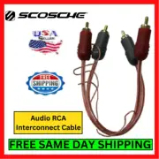 Scosche Audio RCA Cable Interconnect Connector Gold Plated 0.5ft Clear Color Kit