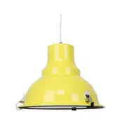 Aldous Industrial Classic Cord Drop Dome Pendant Light Lamp - Luminous Yellow.