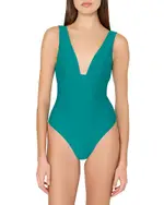 Milly Plunge Neck One Piece Swimsuit