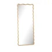 Oikiture Wooden Full Length Mirror 165x60cm Wavy Dressing Floor Mirrors