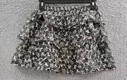 En Saison Embroidered Burnout Tiered Mini Skirt Women's XS Black Pull On