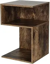 Artiss Bedside Table, Nightstand S-Shaped Side Tables Display Shelf Bedroom Living Room Home Furniture, Bed End Storage Cabinet Space Saving Organizer Unit Oak