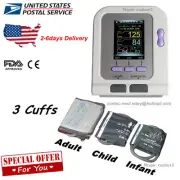 USA FDA Digital Blood Pressure Monitor Adult/Pediatric Upper Arm BP 3Cuffs+SW CE