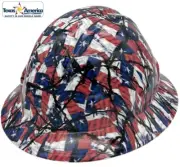 Texas Barbed Wire Hydro Dipped Full Brim Hard Hat with Ratchet Suspension