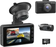 4K Vital Dash Cam Front and Rear, Dash Cameras for Cars, 3" IPS Screen, Night...