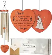 Gifts for Mom, Mom's Gift Wind Chimes with Printed mom & Daughter on The Heart Shaped Wind Catcher
