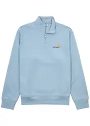 Carhartt Wip American Script Logo-embroidered Cotton Half-zip Sweatshirt - Blue - S S