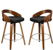 ALFORDSON Bar Stools 2Pcs Swivel Counter Barstool in 64cm Seat Height Kitchen Dining Chair with Footrest and Adjustable Leg Levelers for Home Bar Dining Room