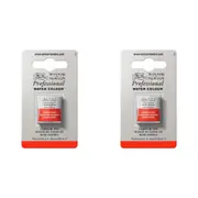 2x Winsor & Newton Professional Watercolour Artist Paint Half Pan Cadmium Red S4