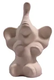 ++=BISQUE L*675 -891111 Ceramic READY TO PAINT ELEPHANT RING HOLDER FIGURINE